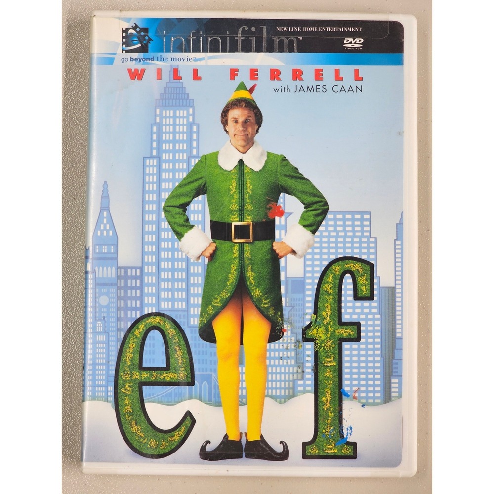 Elf DVD 2003 Will Ferrell James Caan Infinifilm Widescreen Fullscreen PG N7168A
